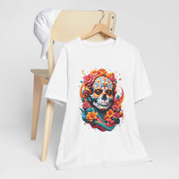 Colorful Skull and Roses Unisex Tee - Day of the Dead Inspired T-Shirt - Epic Ink Tees