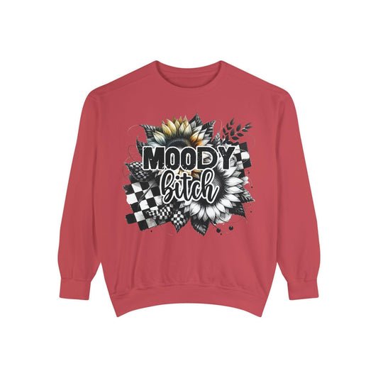 Moody Bitch Unisex Garment-Dyed Sweatshirt - Cozy Statement Top for Creative Souls - Epic Ink Tees