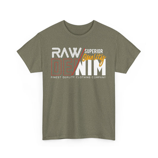 Raw Denim Unisex Heavy Cotton Tee - Superior Quality Graphic Shirt
